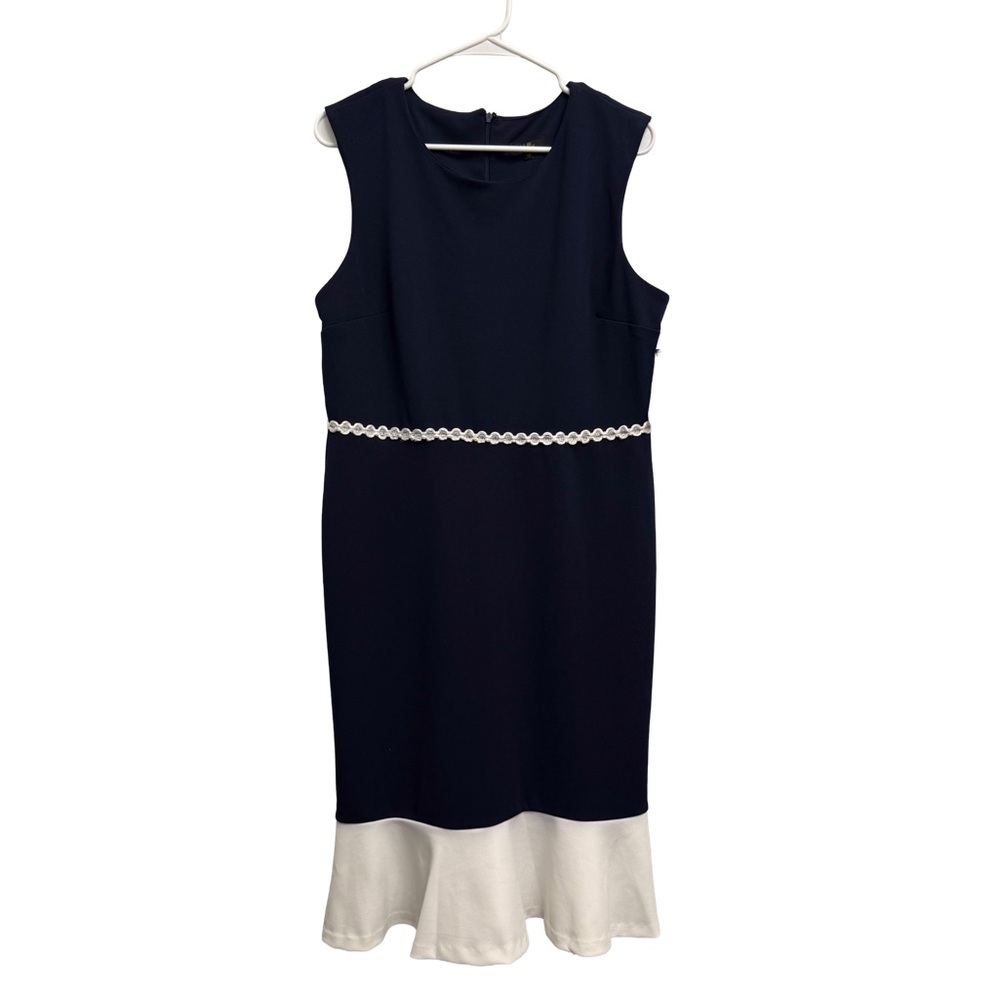 NWT Elegant Navy and White Midi Dress
